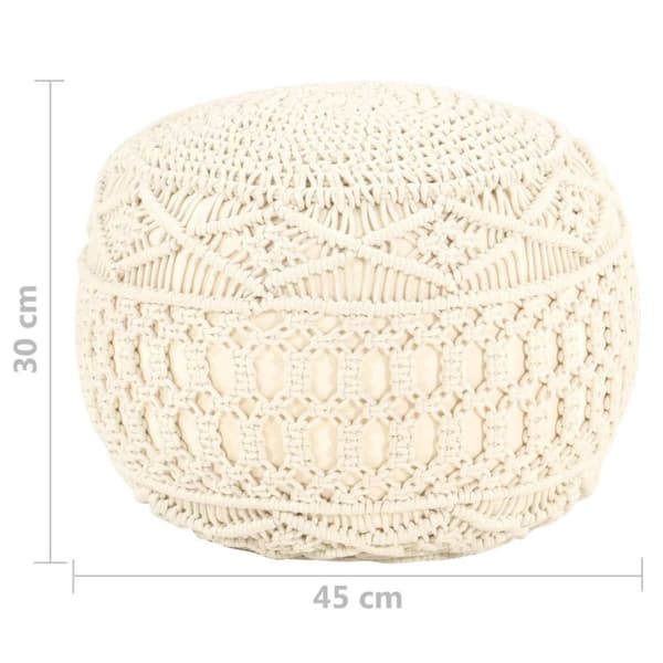 Käsintehty makrameen puffi, 45 x 30 cm, puuvillaa