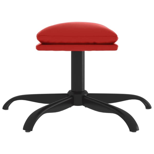 Fotpall vinröd 60x60x36 cm konstläder