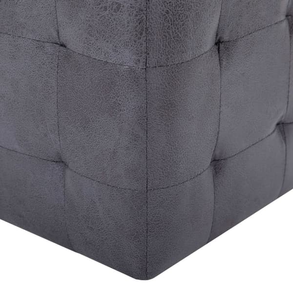 puf 2 stk. 30 x 30 x 30 cm imiteret ruskind