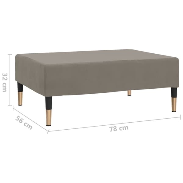 fodskammel 78x56x32 cm fløjl lysegrå