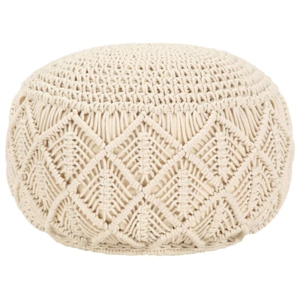 håndlavet macramépuf 45x30 cm bomuld