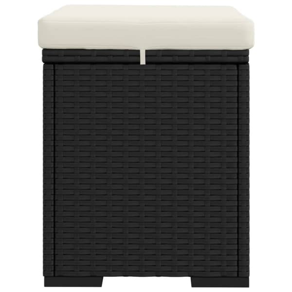 Fotpall med kudde svart 40x30x40 cm konstrotting