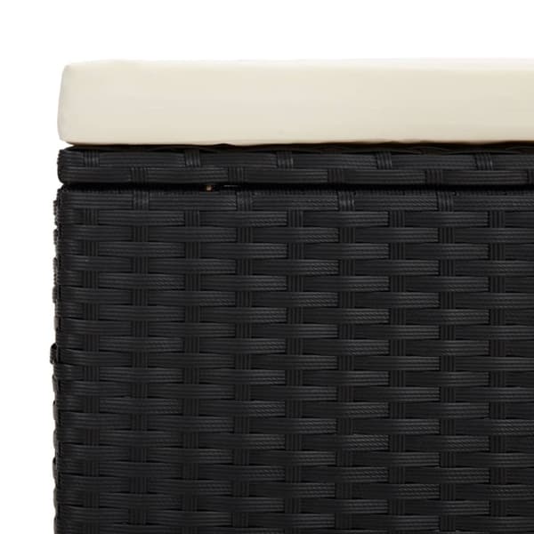 Fotpall med kudde svart 40x30x40 cm konstrotting