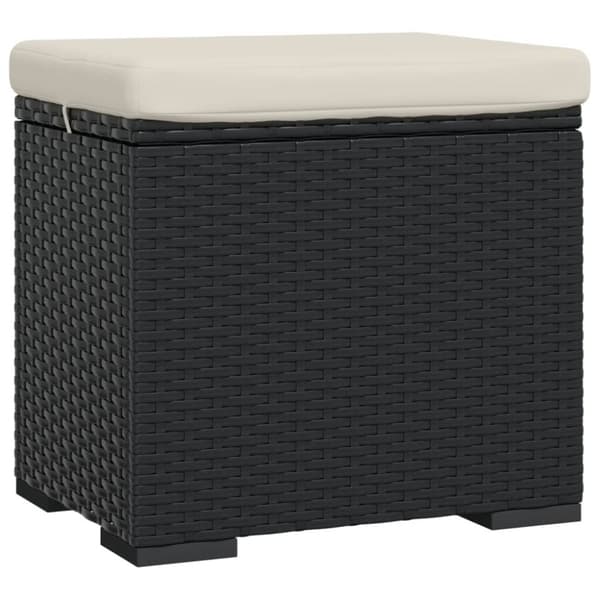 Fotpall med kudde svart 40x30x40 cm konstrotting