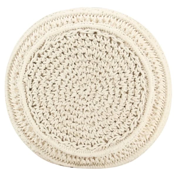 håndlavet macramépuf 45x30 cm bomuld