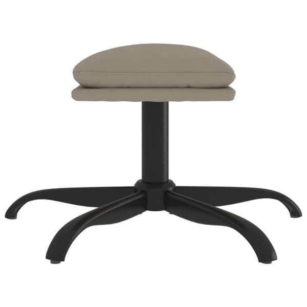 fodskammel 60x60x36 cm fløjl lysegrå