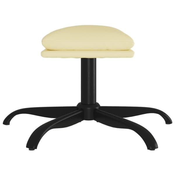 fodskammel 60x60x36 cm kunstlæder cremefarvet