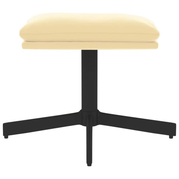 fodskammel 60x60x36 cm fløjl cremefarvet