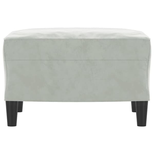 Fotpall ljusgrå 60x50x41 cm sammet