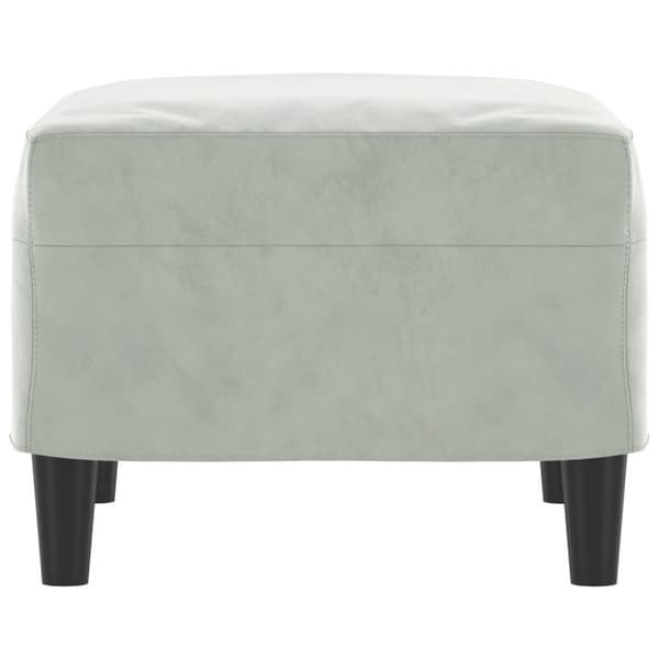 Fotpall ljusgrå 60x50x41 cm sammet