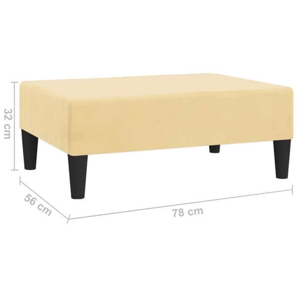 Fotpall gräddvit 78x56x32 cm sammet