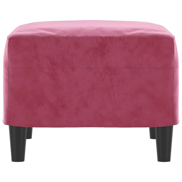 Fotpall vinröd 60x50x41 cm sammet