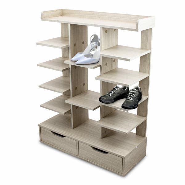 Skosk?p skost�ll med 13 fack 2 l?dor hylla MDF gr?
