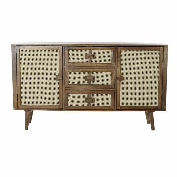 Sivupöytä DKD Home Decor Rottinki Mangopuu (150.5 x 40.5 x 86 cm)