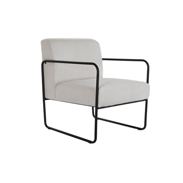 Fåtölj DKD Home Decor Svart Polyester Vit Järn (64 x 74 x 79 cm)