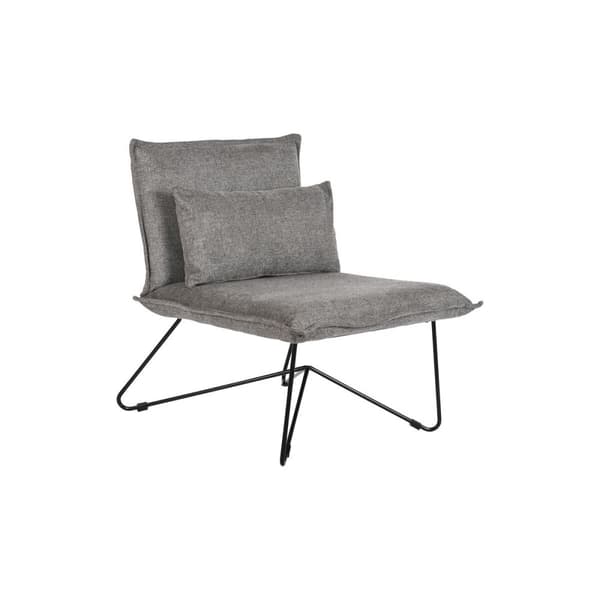 Lænestol DKD Home Decor 66 x 78 x 75 cm Sort Grå Metal
