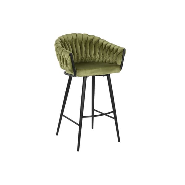 Sittpall DKD Home Decor Svart Grön Sammet Metall 61 x 52 x 101 cm