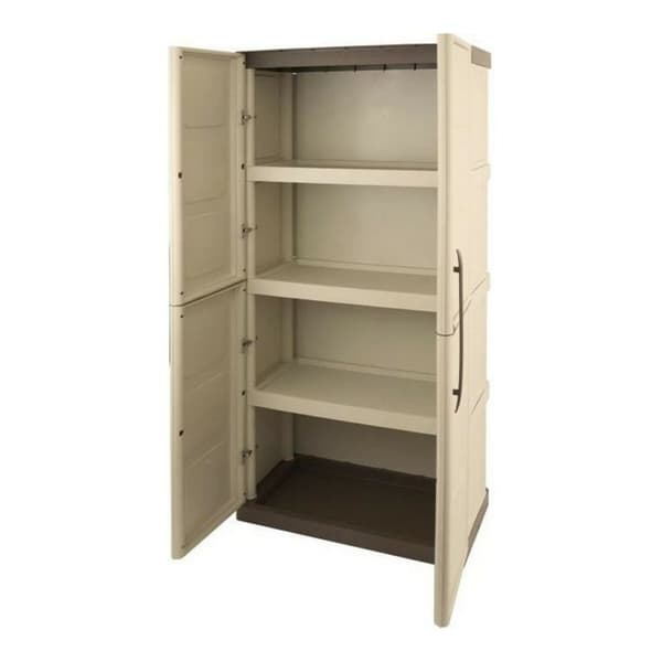 Skab TOOD 70 x 39 x 165 cm Beige Grå Harpiks 60 Kg 70 x 39 x 165 cm