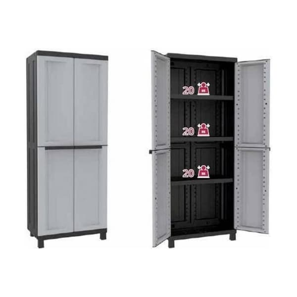 Garderobe i sort/grå plast 68x39x170 cm - Harts til organiseret og stilfuld opbevaring derhjemme.