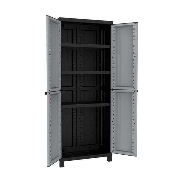 Garderobe i sort/grå plast 68x39x170 cm - Harts til organiseret og stilfuld opbevaring derhjemme.