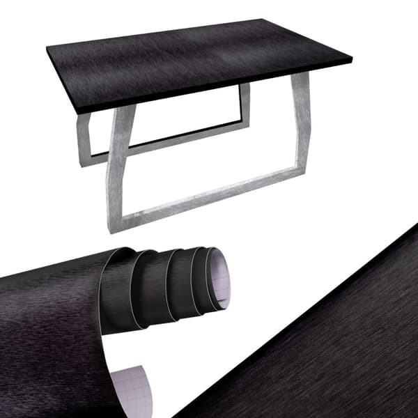 Børstet sort metallisk folierulle 1,52x30m