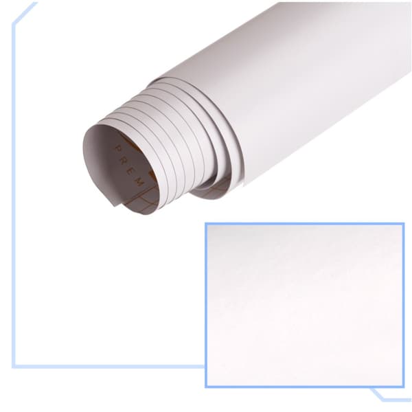 Folierulle, mat, glat, hvid, 1,52x28 m