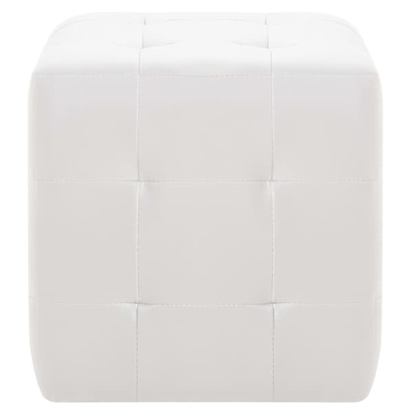 puf 2 stk. 30 x 30 x 30 cm kunstlæder hvid