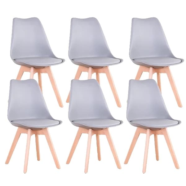 Ruokapöydän tuolit, pehmustettu istuin, keinonahka, 6 kpl 6PCS