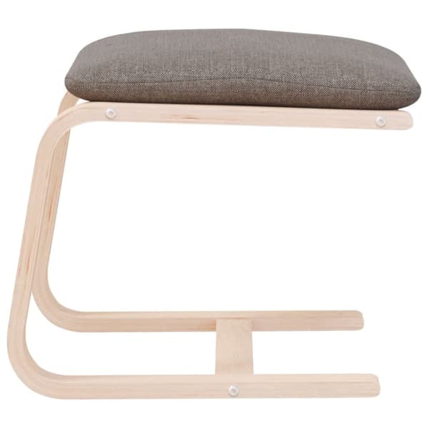 Fotpall taupe 51x41x40 cm tyg