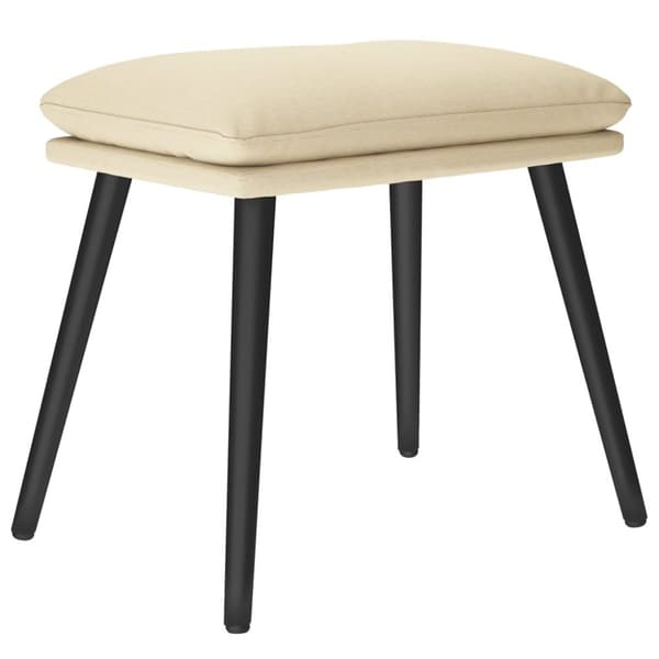 Fotpall gräddvit 45x29,5x35 cm tyg
