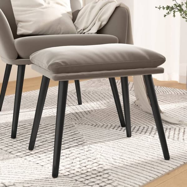Fotpall ljusgrå 45x29,5x35 cm sammet