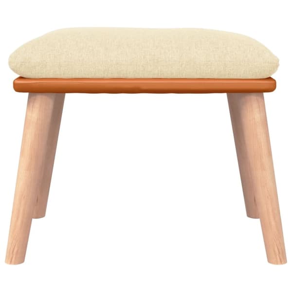 Fotpall gräddvit 45x29,5x35 cm tyg och konstläder