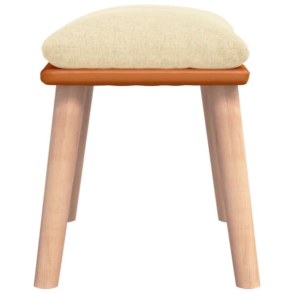 Fotpall gräddvit 45x29,5x35 cm tyg och konstläder