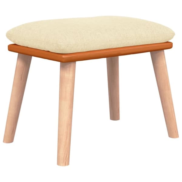 Fotpall gräddvit 45x29,5x35 cm tyg och konstläder