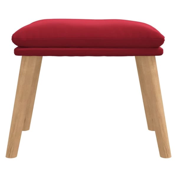 fodskammel 45x29,5x35 cm fløjl vinrød
