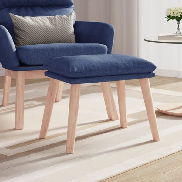 Fotpall blå 45x29,5x35 cm tyg