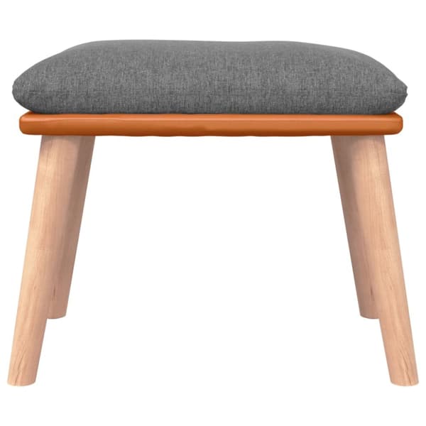 fodskammel 45x29,5x35 cm stof og kunstlæder lysegrå