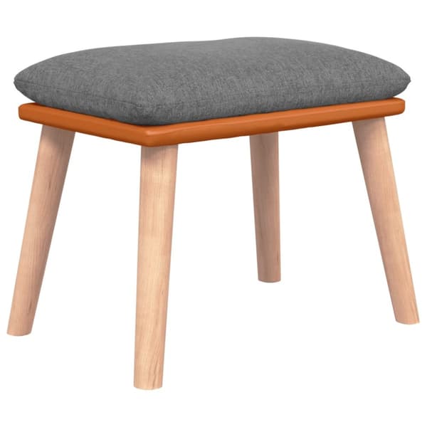fodskammel 45x29,5x35 cm stof og kunstlæder lysegrå