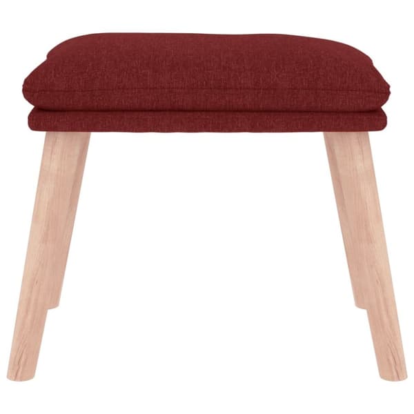 Fotpall vinröd 45x29,5x35 cm tyg