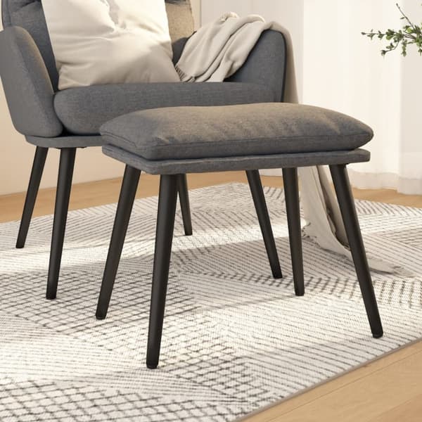 Fotpall ljusgrå 45x29,5x35 cm tyg