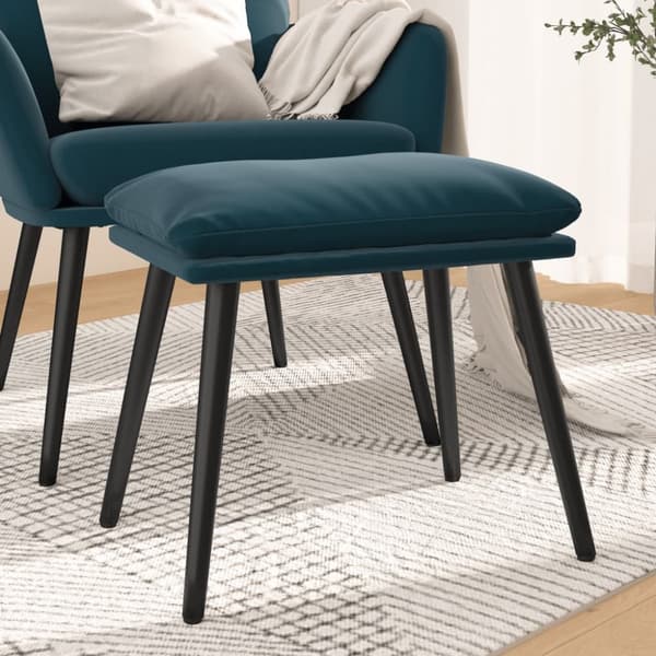 fodskammel 45x29,5x35 cm fløjl blå