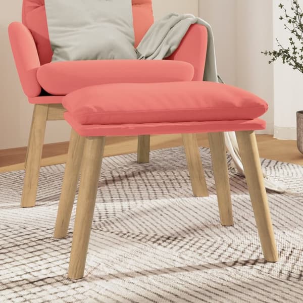Fotpall rosa 45x29,5x35 cm sammet