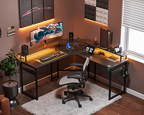Pelipöytä  L-Shape USB 220V 129x129 cm