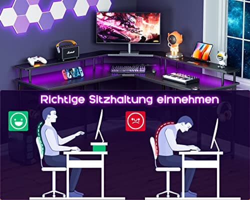 Pelipöytä  L-Shape USB 220V 129x129 cm
