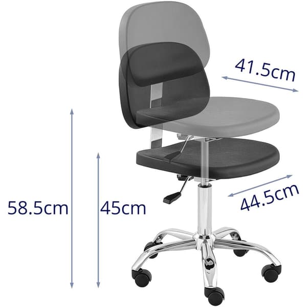 Selkänojalla varustettu työtuoli CHROM 120 kg asti 450-585 mm musta