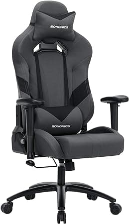 Kancelárske kreslo herné kreslo manažérske kreslo ergonomické s nastaviteľnými podrúčkami, vankúš bedrový vankúš 66 x 72 x 124-132 cm sivo-čierna RCG1