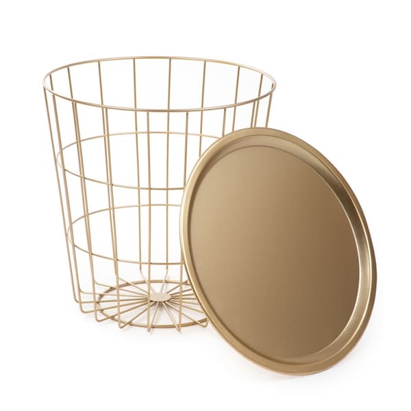 Tabel | SCADI | guld med guld top | 40x40x40 cm | 868684