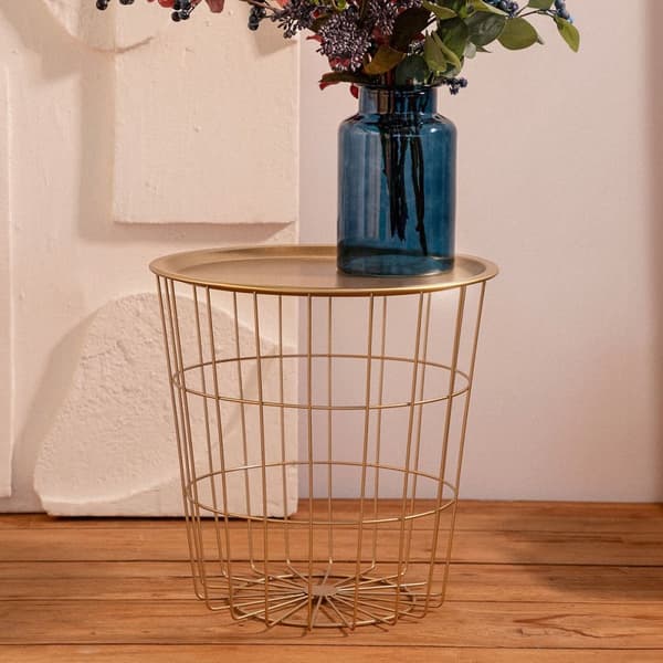 Tabel | SCADI | guld med guld top | 40x40x40 cm | 868684