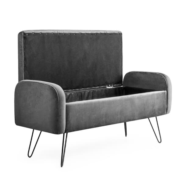 Penkki | VENLO | sametinharmaa | 100x39x45cm | 944585
