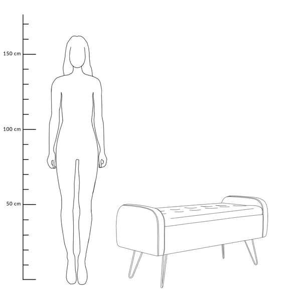 Penkki | VENLO | sametinharmaa | 100x39x45cm | 944585